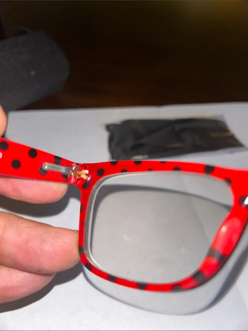RX Dolce & Gabbana Black Frame Glasses with Red Polka-Dot Temples